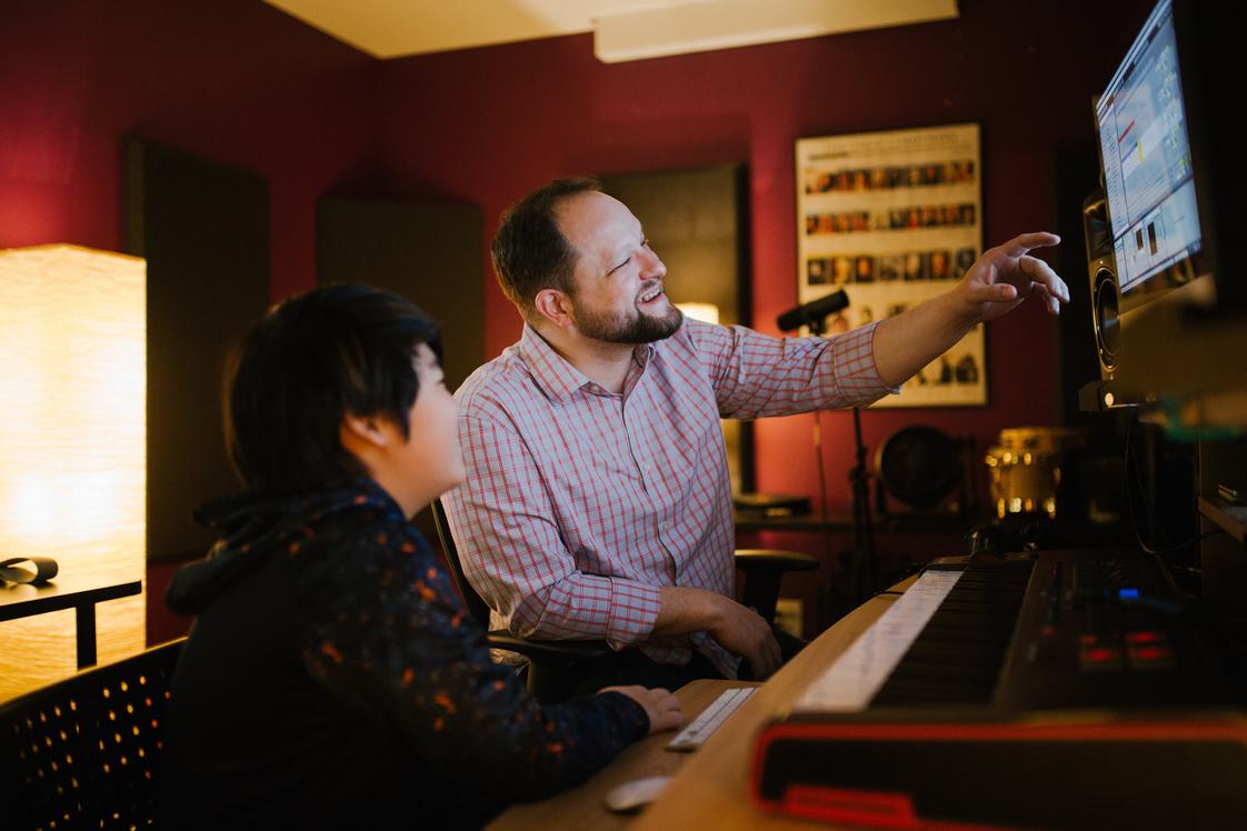 Fusion Academy Loudoun Photo - Each Fusion campus has a state-of-the-art music studio with professional-grade tools. Students can explore instruments, vocals, songwriting, DJ performing arts, and more.
